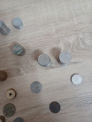 monedas pesetas, duros,  etc