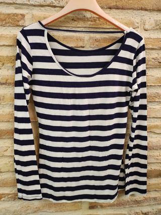 camiseta entallada rayas marineras