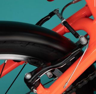 Bicicleta plegable de aluminio oxylane 500 naranja