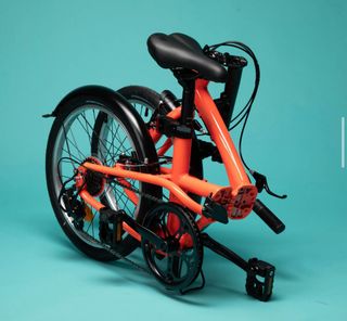 Bicicleta plegable de aluminio oxylane 500 naranja