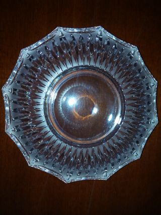 centro mesa cristal y plata