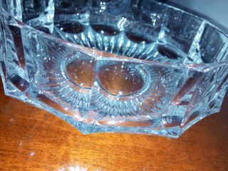 centro mesa cristal y plata