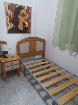Cabecero cama 90x180 somier mesita noche madera