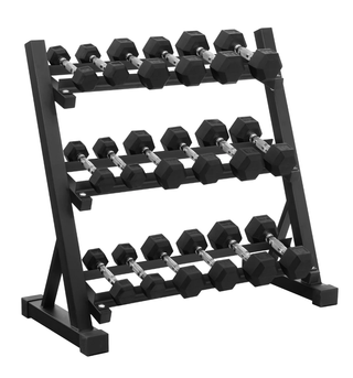Set Mancuernas Hex 5-20 KG + Soporte 3 Alturas
