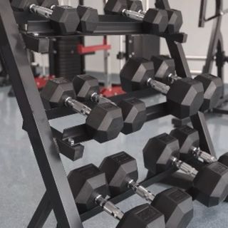 Set Mancuernas Hex 5-20 KG + Soporte 3 Alturas