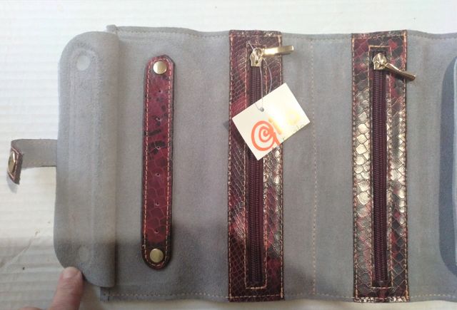 Joyero de viaje en ante y piel