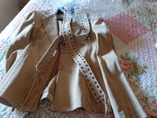 Traje de chaqueta de ante, piel vuelta