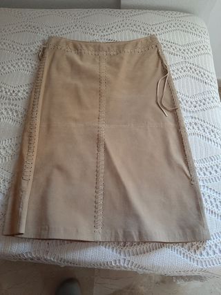 Traje de chaqueta de ante, piel vuelta