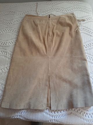 Traje de chaqueta de ante, piel vuelta