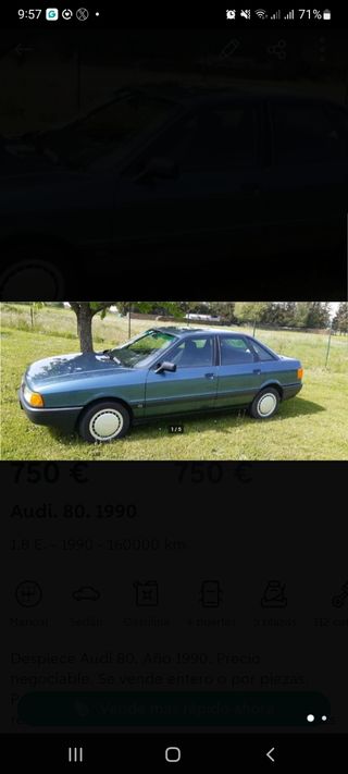 Asientos Audi 80. 1.8 E. Año 1990.