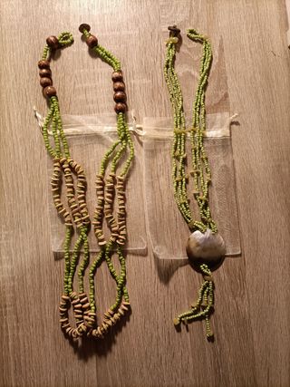 set collane perline verdi