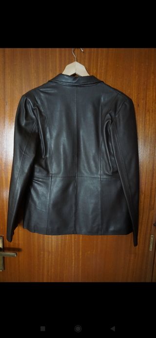 Cazadora/blazer polipiel color marrón oscuro