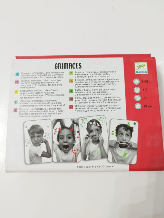 Juegos de cartas menoria Grimaces