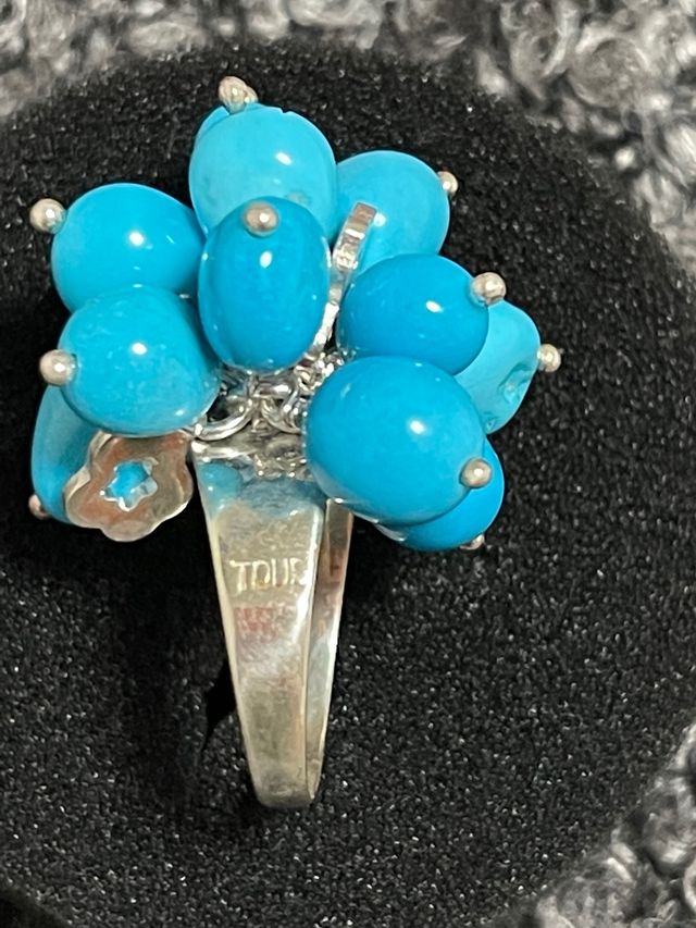 Anillo Tous de plata con turquesas 