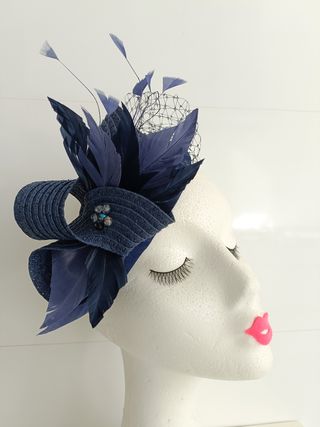 TOCADO CASQUETE COLOR AZUL MARINO