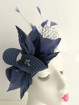 TOCADO CASQUETE COLOR AZUL MARINO