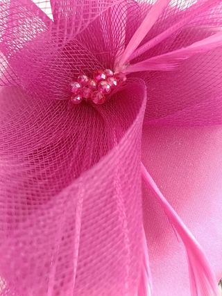 TOCADO DE BODA COLOR BUGANVILLA