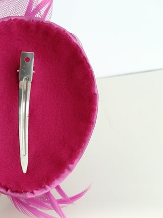 TOCADO DE BODA COLOR BUGANVILLA