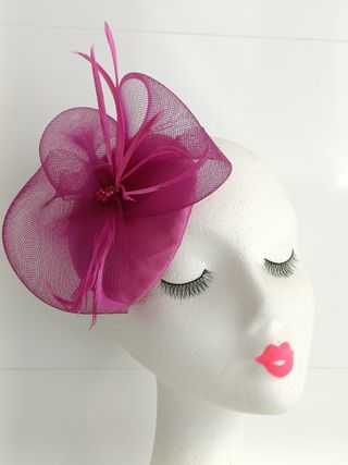 TOCADO DE BODA COLOR BUGANVILLA