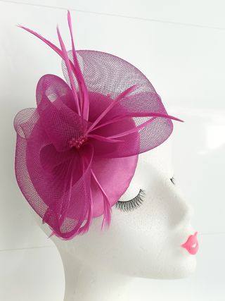 TOCADO DE BODA COLOR BUGANVILLA