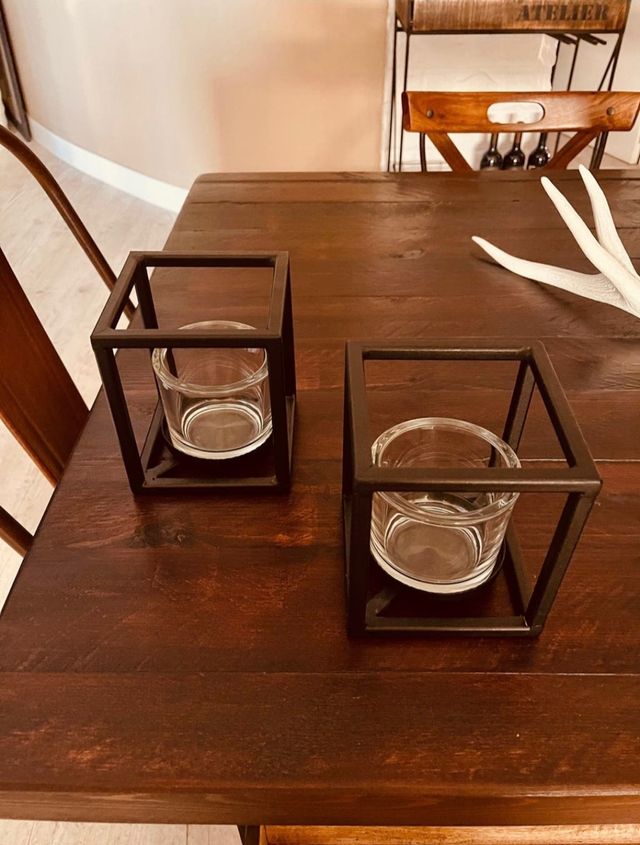 Portavelas estilo industrial