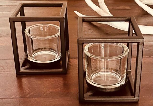 Portavelas estilo industrial