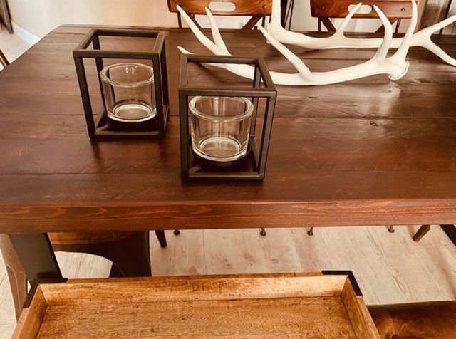 Portavelas estilo industrial