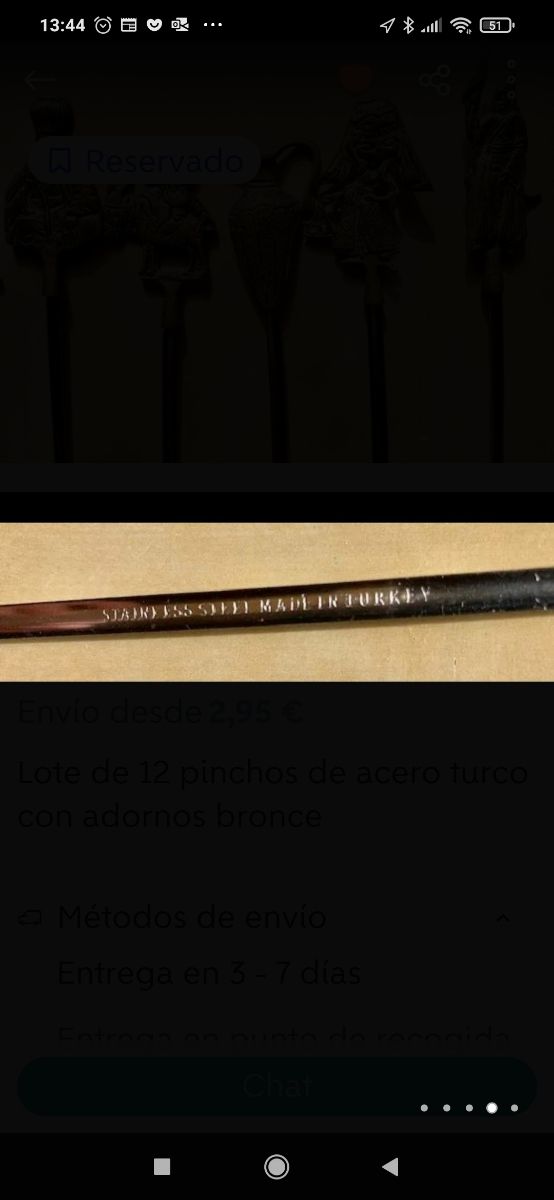 Set di spiedini. Carne turca in bronzo