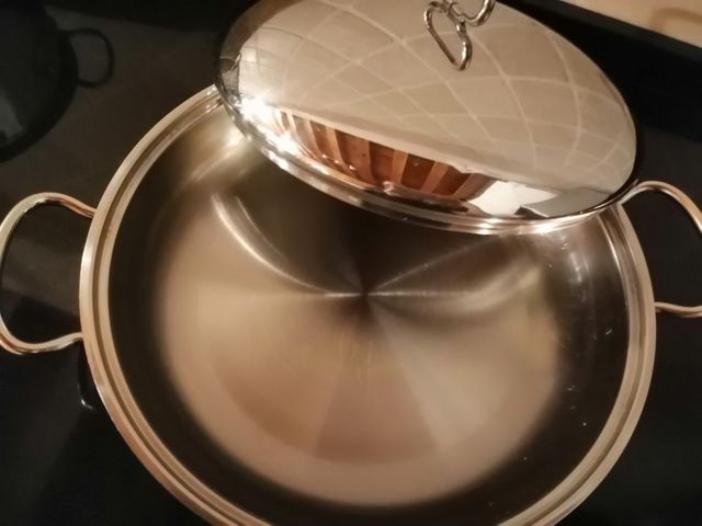 Pentola con coperchio 2 manici acciaio inox