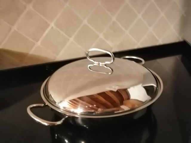 Pentola con coperchio 2 manici acciaio inox