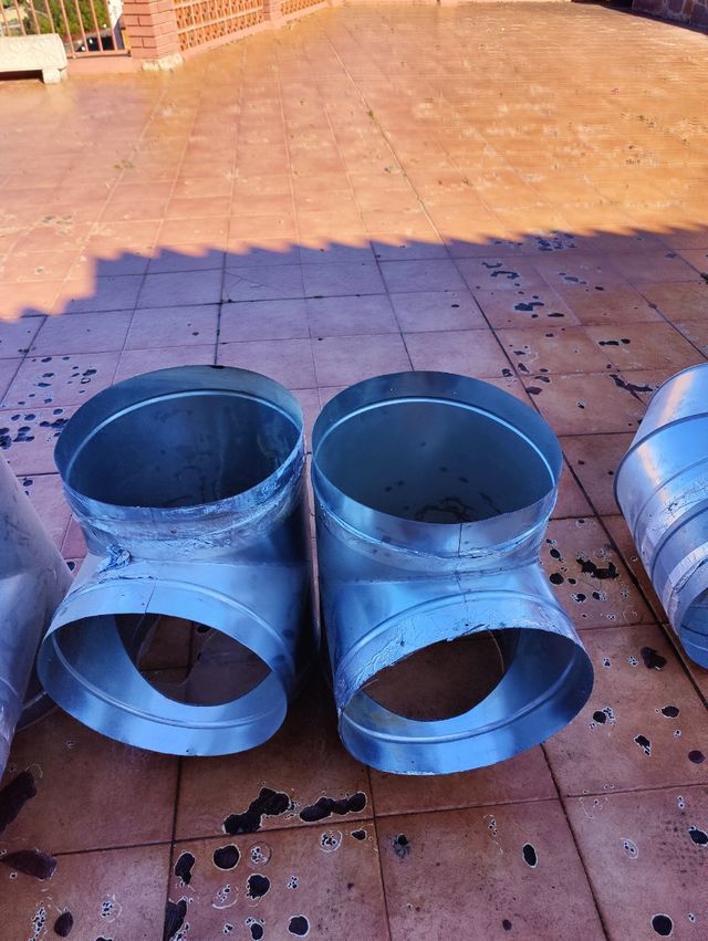 T de tubo ventilación galvanizado 350mm