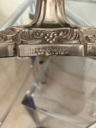 Candelabros victorianos bañados en plata inglesa