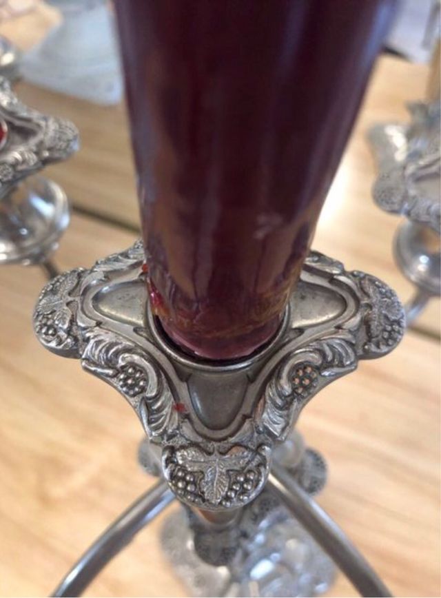 Candelabros victorianos bañados en plata inglesa