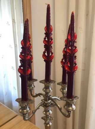 Candelabros victorianos bañados en plata inglesa