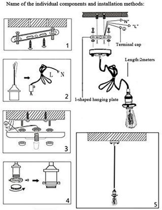 Lámpara de techo vintage, diseño Edison retro
