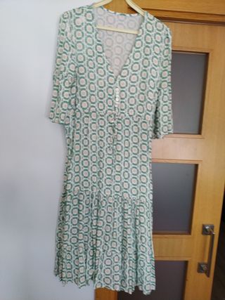 vestido estampado verde L