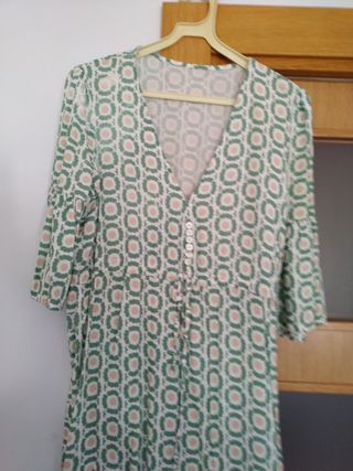 vestido estampado verde L