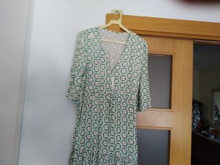 vestido estampado verde L
