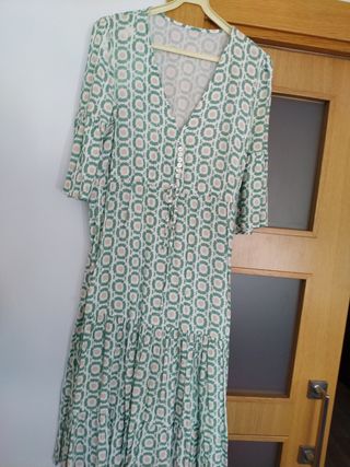 vestido estampado verde L