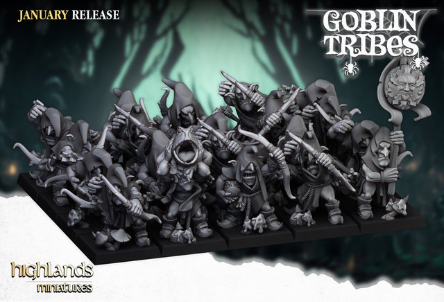 10 Arqueros Goblin 28 mm Highland Miniatures