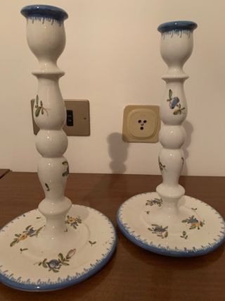 2 candelabri in ceramica 