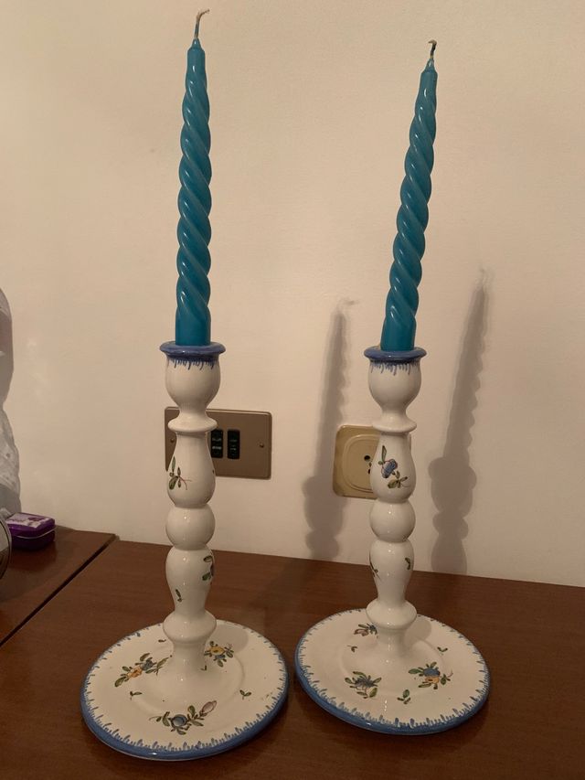 2 candelabri in ceramica