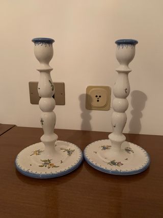 2 candelabri in ceramica 