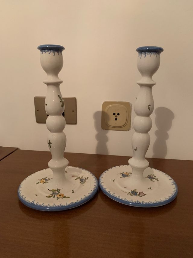 2 candelabri in ceramica