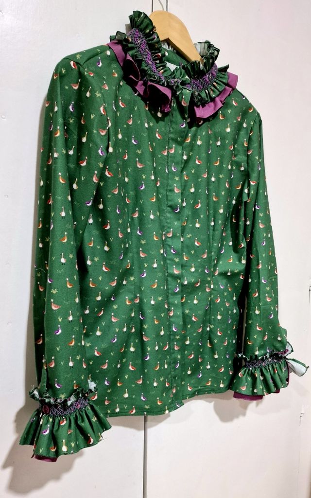 Camisa mujer Gansos verde cualquier talla