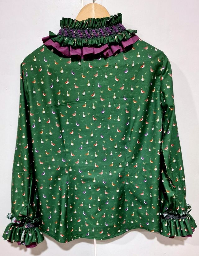 Camisa mujer Gansos verde cualquier talla
