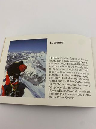Libreto su Rolex Oyster año 1989