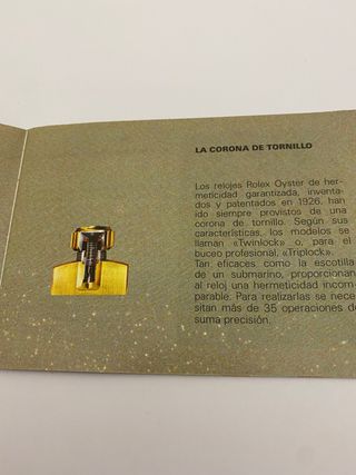 Libreto su Rolex Oyster año 1989