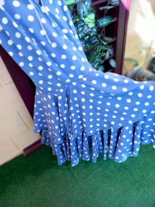 VESTIDO FLAMENCA CELESTE LUNARES