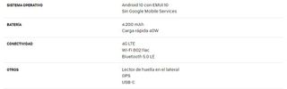 Huawei P40 Lite 128Gb Negro